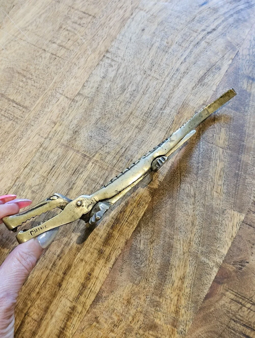 Vintage Brass Alligator Nut Cracker